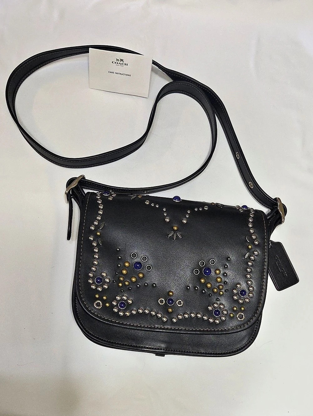 Coach Western Rivet Saddle Bag Black Crossbody